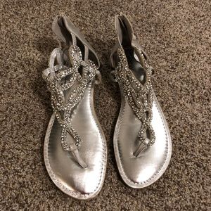 silver sandals